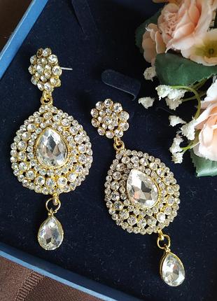 ♥️серьги с подвесками кристаллы