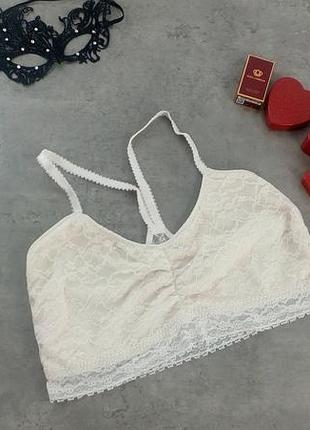 Бежевый кружевной кроп топ matalan retail