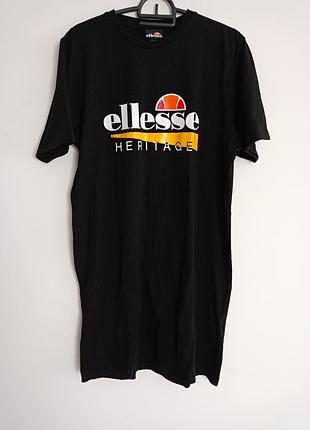 Ellesse черное платье футболка хлопок как новейший 8