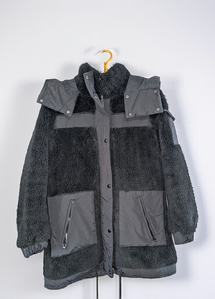 Тепла жіноча куртка "teddy" з капюшоном