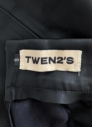 Чорний топ шкіряний twen2s, twen20s3 фото