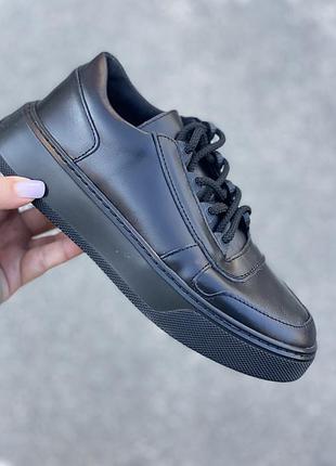 Черные кеды кожа прошиты