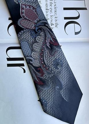 Галстук windridge синий с рисунком широкий мужской винтаж