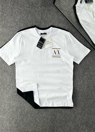 Белая мужская футболка с коротким рукавом armani exchange