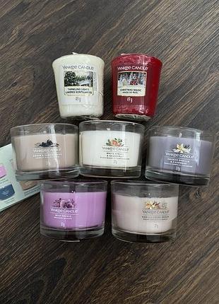 Изящные ароматические свечи yankee candle 10шт + 21шт таблетки