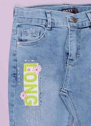 Джинсы для девочек 9992 голубые 2