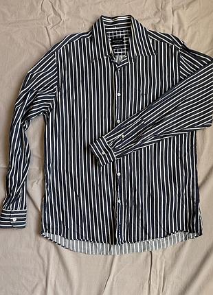 Рубашка mcgregor, унисекс, чёрная в белую полоску, размер m