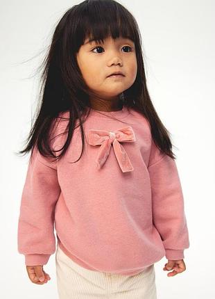 6-9/9-12/18-24 м h&m нова фірмова кофта світшот толстовка з бантиком дівчинці
