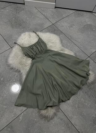 Оливкова сукня 3