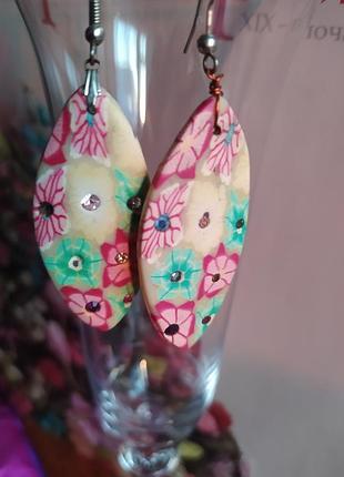 ♥️дизайнерские серьги с кристаллами