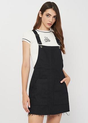 Pull & bear черный джинсовый сарафан