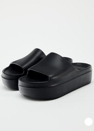 Резиновые шлепанцы шлепки на платформе зара zara 39