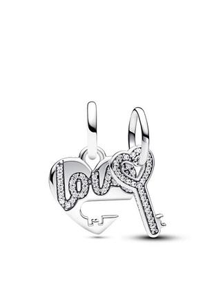 Серебряная бусина pandora сердце и ключ