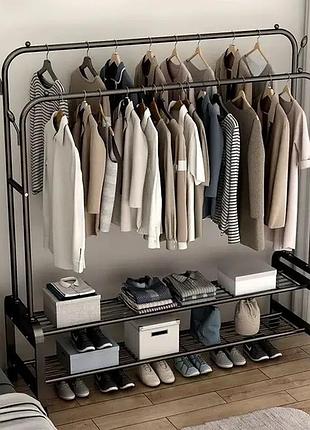 Стойка-вешалка для одежды и обуви двойная multipurpose hanger tw-602-2