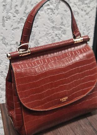 Шкіряна жіноча сумка кроко katana