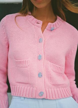 Трикотажний жакет із ґудзиками зі стразами