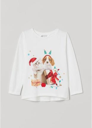 Крутые новогодние регланы h&m деаочкам 2-10 лет