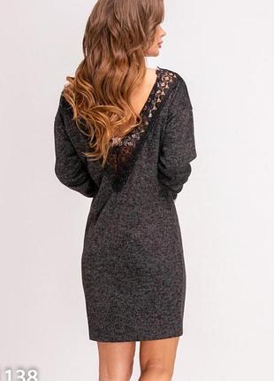 Трикотажное платье платье мини по фигуре с длинным рукавом, р.50/xl