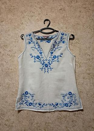 Блуза 100% льон з вишивкою