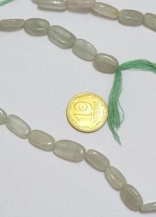 Намистини на нитці зелений авантюрин овал, прямокутник плоский l=45см