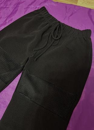 Джоггеры с вставкой сетки2 фото