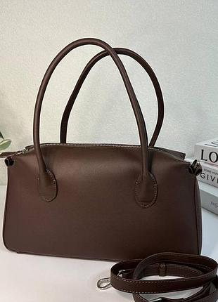 Шкіряна сумка з довгими ручками