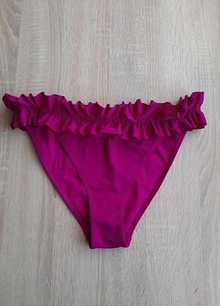 Низ от купальника трусики плавки с оборками рюшами малинового цвета