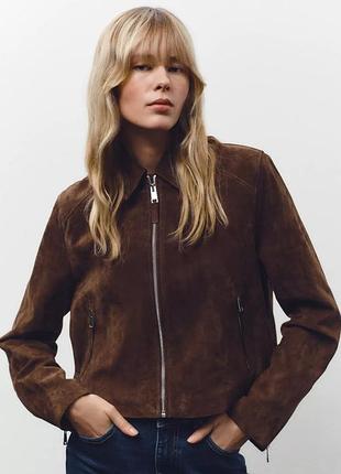 Куртка з натуральної замші zara