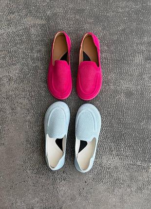 Лоферы с перфорацией barefoot натуральная замша