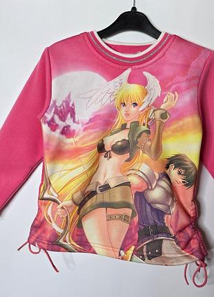 Теплый мягкий батник свитшот джемпер кофта девочке аниме