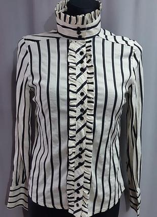 Блузка белая в полоску zara