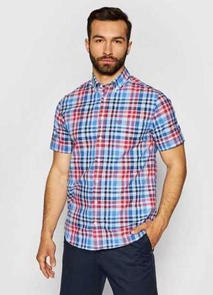 Мужская хлопковая рубашка в клетку