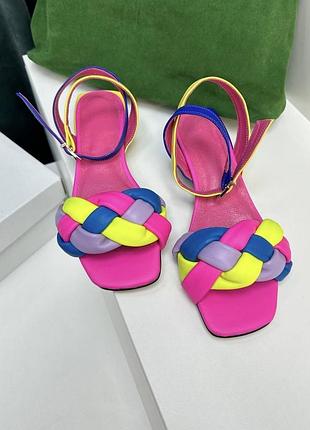 Цветные босоножки kosa натуральная кожа замш 36-41