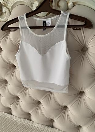Білий топ майка футболка біла h&m