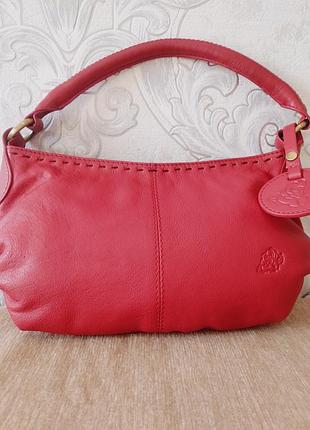 Кожа сумка красная