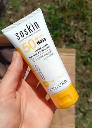 Сонцезахисний крем spf 50+ sun cream very high protection spf 50+ soskin