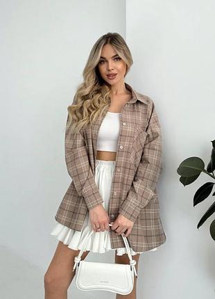 Качественная фланелевая рубашка в клетку женская рубашка свободного кроя в клетку