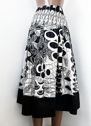Юбка колокольчик в принт чб paul frank