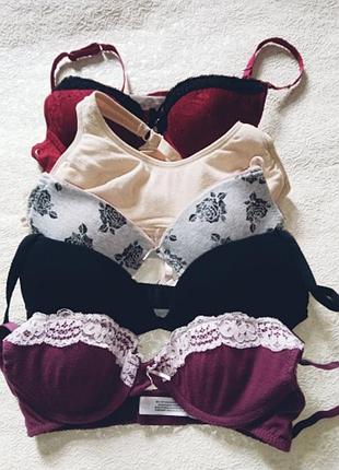 Набор бюстгальтеров 5 шт. подростковых 75 а, лиф'ы, бюстгалтер'ы подростковые