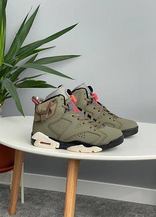 Чоловічі nike air jordan 6 x travis scott retro olive