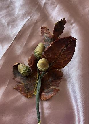 Веточка дуба, дубовая веточка, желуди искусственные, декор