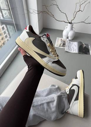 Кросівки nike air jordan 1 retro low og sp travis scott reverse mocha