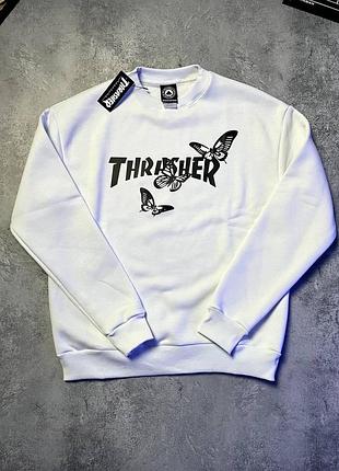 Белый свитшот thrasher