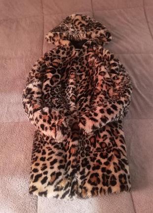 Шубка леопардова з карманами