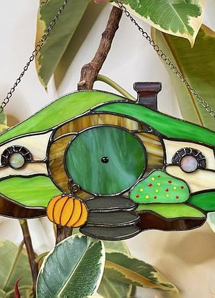 Нора хоббіта вітражне панно хатина хобіта hobbit house lord of the rings вітражне панно