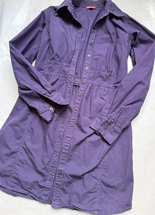Платье рубашка в темно фиолетовом насыщенном цвете