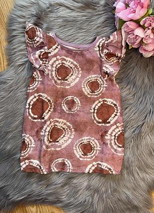 Красивая стильная хлопковая майка футболка с принтом на девочку 5/6р next