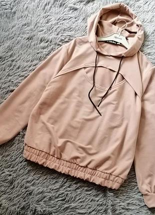 Блуза кофта худи с капюшоном трикотаж