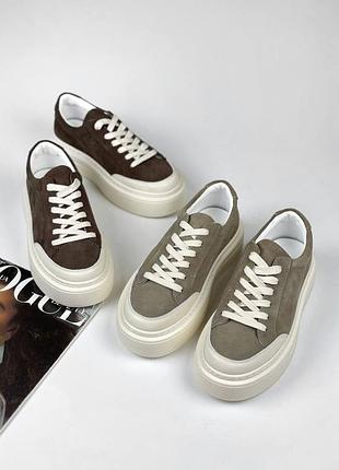 Кроссовки кожа + замш