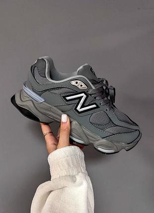Крутые женские и мужские кроссовки new balance 9060 shadow grey graphite premium графитовые